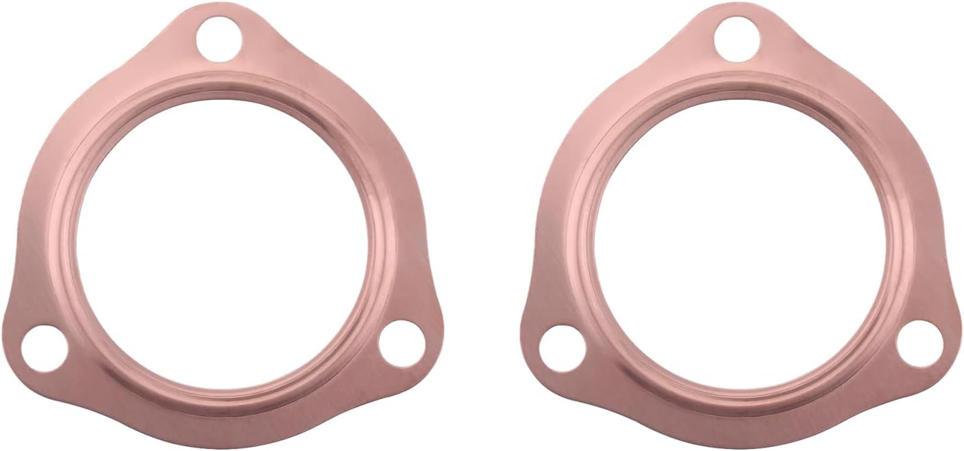 2PCs 2.5" Copper Header Exhaust Collector Gaskets 2-1/2" Copper Exhaust Header Pipe Collector Flange Gaskets for SBC BBC 302 350 454