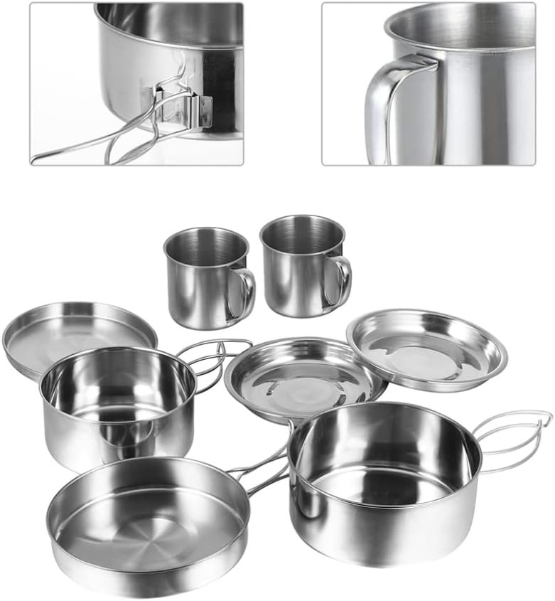 1set Outdoor Camping Cookware Cooking Utensils for Hiking Picnics and BBQ Lightweight Multi Design for Open Fire Cooking