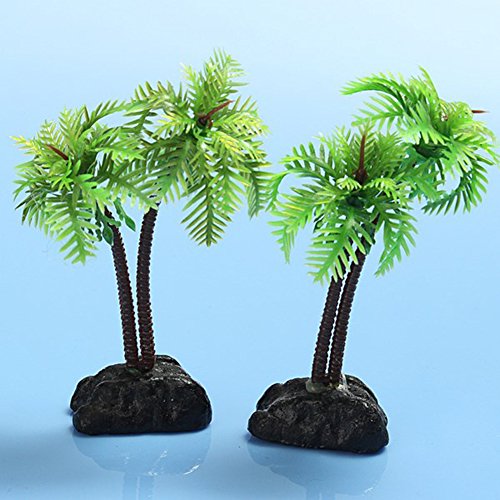 Hacoly Coco Aquarium Pflanze Kunststoff Künstliche Deko Lang Blatt Pflanzen Aquarium Fish Tank Wasser Gras Pflanze Landschaft Ornament Grün künstliche Wasserpflanzen Aquariumpflanzen - Grün - Image 3