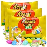 Easter Basket Favorite Peanut Butter Chocolate Eggs Pastel Candy Bulk Pack Creamy Center Crunchy Shell Egg Hunt Basket Stuffer Spring Party Treat (3-Bags)