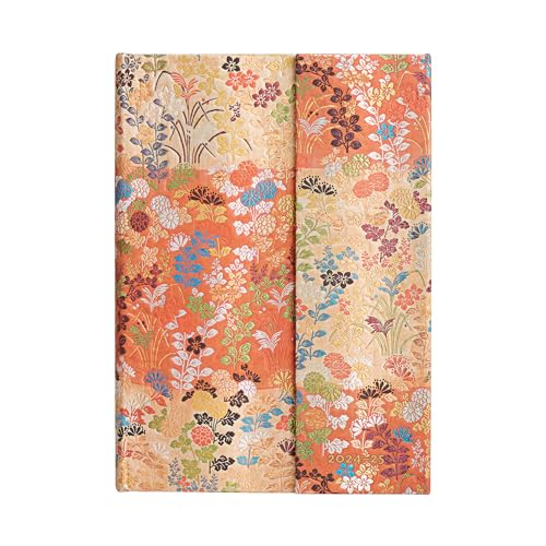 Paperblanks | 2024–2025 Weekly Planner | Kara-ori | Japanese Kimono | 18-Month | Midi | Horizontal | Wrap | 208 Pg | 80 GSM