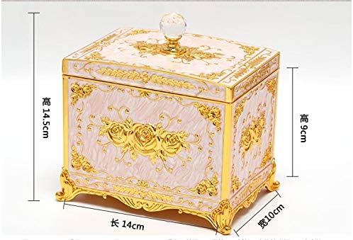 Europe square metal storage box makeup organizer cotton swap box cotton swab dispenser for table salle manger CSB02 - (Color: C6)