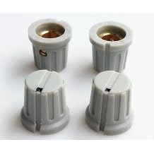 4pcs Grey Plastic Potentiometer Knob 15.5 * 15mm for Marshall Guitar AMP Effect Pedal 6.35mm Hole