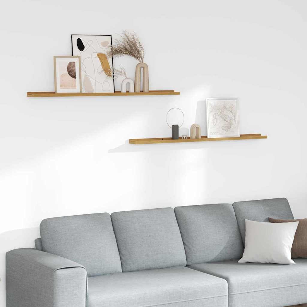 Étagères murales en bois beige de 115 cm pour décorer votre chambre à coucher ou votre salon