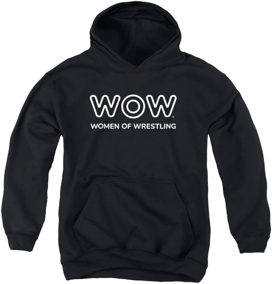 LOGOVISION Women of Wrestling Official Single Color Logo Youth Kids Boy/Girls Kids Boy/Girls Pull-Over Hoodie Sweatshirt