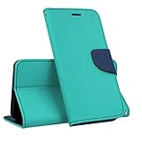 (universale) per meizu e3 (5.99) custodia cover case flip libro stand gel silicone tpu portafoglio magnetica (azzurro/turchese / blu)