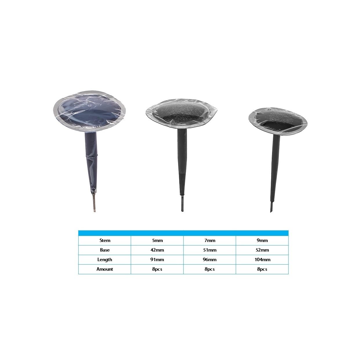 Kit di attrezzi per la riparazione dei pneumatici, include 24 tappi per pneumatici e 3 punte per alesatore per pneumatici