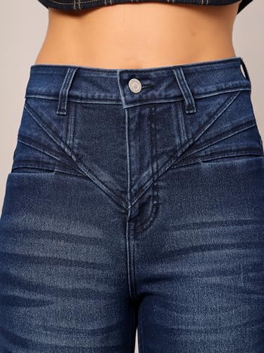 Image of Dolce Crudo Boot Cut High Rise Cropped Jeans for Women