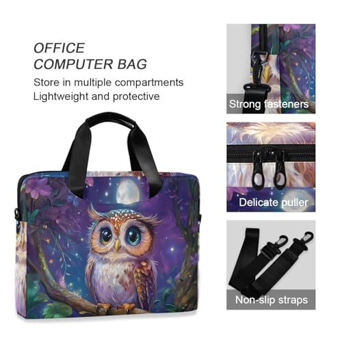 Maletín para portátil ALAZA Moon Tree Owl púrpura 13-15.6 pulg miniatura 6