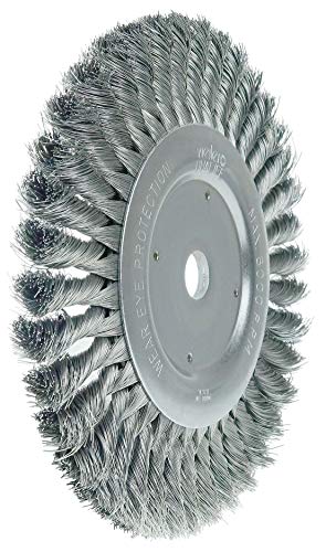 Image of Weiler 08138 8 inch Standard Twist Knot Wire Wheel, .014 inch Steel Fill, 3 /4 inch Arbor Hole, Made in the USA (Pack of 2)