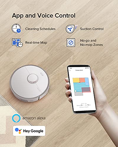 Roborock S5 Max Robot Vacuum And Mop, Self-Charging Robotic Vacuum Cleaner, Lidar Navigation, Selective Room Cleaning, No-Mop Zones, 2000Pa Powerful Suction, 180Min Runtime, Works With Alexa(White) #TOP5