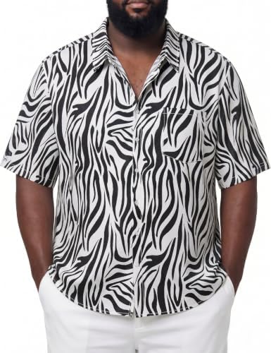 Men's Big and Tall Short Sleeve Button Down Shirts, 3XLB - 8XLB