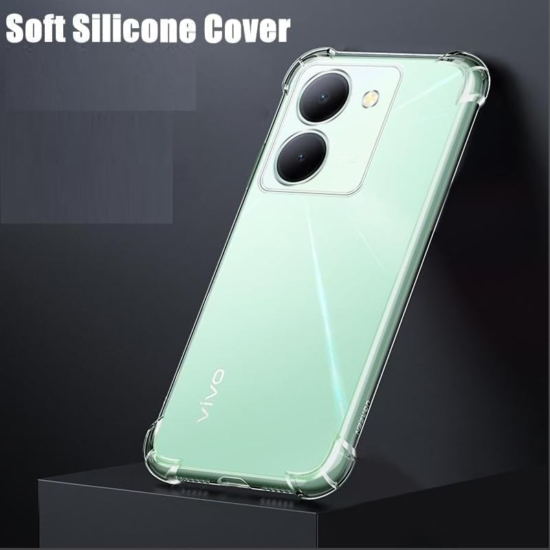 Image of Lustree Compatible with vivo Y200 Pro 5G Back Cover| Clear + TPU Case with 4 Corner Air Cushion Protection & Camera Protection | Slim& Stylus Cover for vivo Y200 Pro 5G