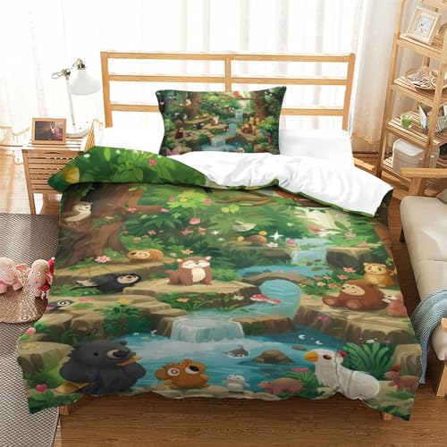 Parure de couette jungle 135x200cm anti-pli en microfibre respirante - 2