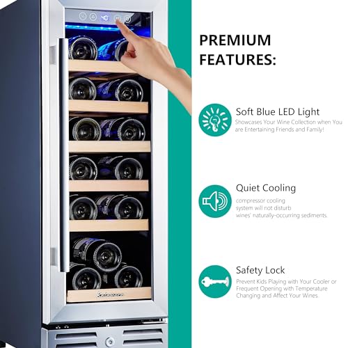 Kalamera KRC-70SS-WD Mini Fridge 18 Bottle - 12 Inch Wine Cooler Refrigerator, Built-In Or Freestanding thumb #1