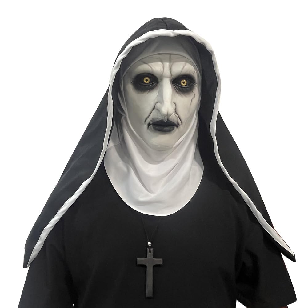The Nun Mask Full Head Scary Halloween Costume for Unisex Adults