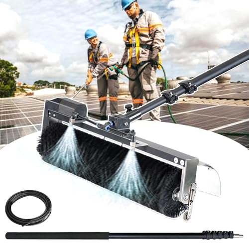 Kit De Limpieza De Paneles Solares De 11,4 Pies/18 Pies/24,6 Pies, Herramienta De Limpieza De Ventanas con Suministro De Agua, Cabezal De Cepillo Y Mango para Limpieza D,7.5m/24.6ft