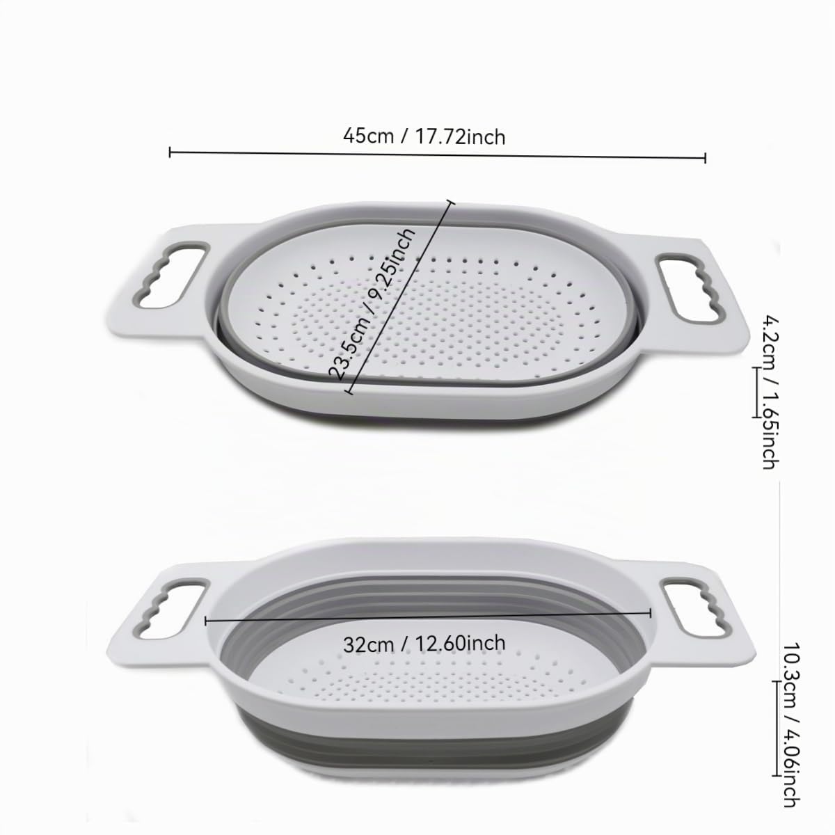 SAMMART Passoire ovale au-dessus de l'évier 5 L (1, blanc/gris)