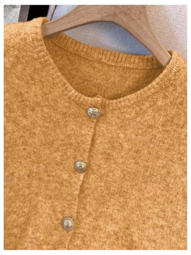 Image of RoseSeek Women's Button Down Sweater Vest Sleeveless Crewneck Knit Outerwear Old Money Knitwear