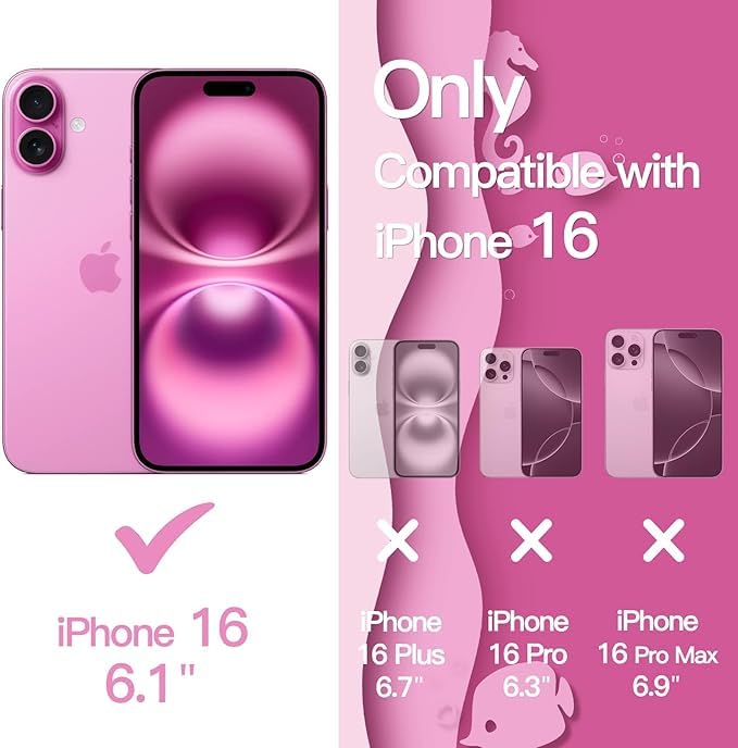 Image of Back Cover for iPhone 16, Cute Curly Wave Case, Shock Proof, Grip, Soft TPU & Girls Stylish, Camera Bump Protector for iPhone 16 (Blue)