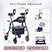 Fvzzin Upright Rollator Walker, Heavy Duty Stand Up Walkers for Seniors with Seat and Reversible Backrest, Foldable Standing Rollator with 8