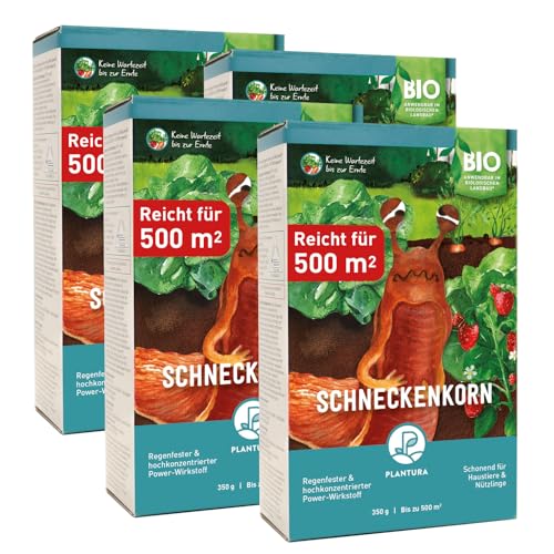 Plantura Bio-Schneckenkorn, regenfester Power-Wirkstoff, hochwirksame Schneckenbekämpfung an Obst Gemüse & Zierpflanzen, schonend für Haustiere, Vorteilspack: 1400 g für 2000 m²