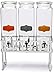 Circleware 69134 Triple XL Chalkboard Beverage Dispensers with Stand and Spigot Entertainment Kitchen Glassware Drink Water Pitcher for Juice & Drinks, 3-80 oz Mason Jars, Copper, Gold & Silver Panel