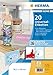Produktbild HERMA 12904 Haushalts-Etiketten DIN A4 ablösbar (99,1 x 139 mm, 5 Blatt, Papier, matt) selbstklebend, bedruckbar, abziehbare und wieder haftende Universal Aufkleber, 20 Klebeetiketten, weiß