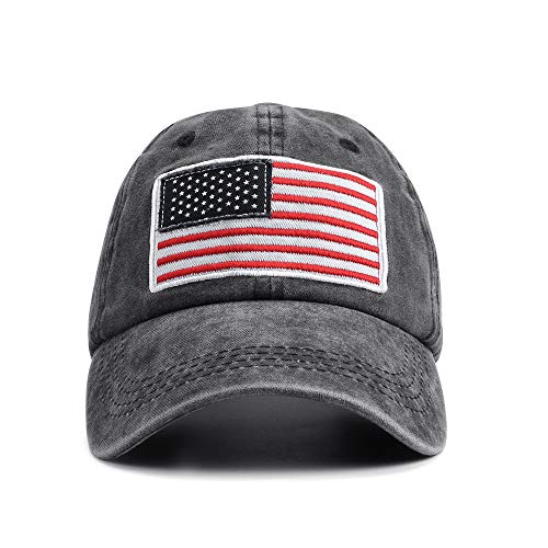 Faleto Usa Hat Baseball Cap Us Patriotic Hat Dad Trucker Cap Classic Polo Style Black #TOP1