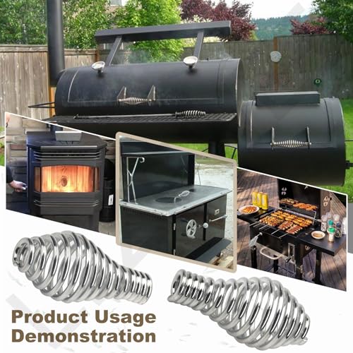 2 Pcs BBQ Pellet Stove Spring Door Handle (Max Diameter: 1-3/4\", Length: 3-1/2\", for 1/2\" Rod) Use for BBQ Grills, Smokers, Furnaces, Coal/Wood/Pellet Stoves, Boilers