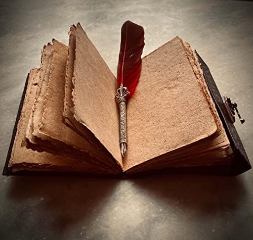 Urban Leather Journal - 3 Moon Brown Tiger Eye Journal - Gemstone Studded Handmade Vintage Writing Notebook, Unlined