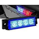 SolarBlast 4W BLUE LED Flashing Strobe Light Head [22 Flash Mode] [TIR] [Multi Units Sync-able] [Surface-Mount] Grille Police Lights for Emergency Vehicles Truck Volunteer Firefighters