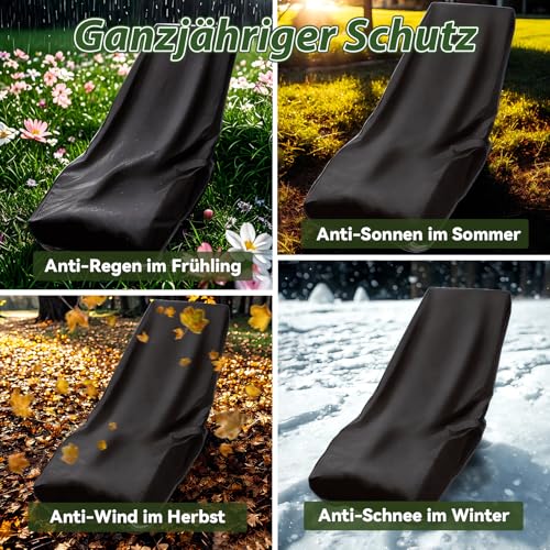 GWHOLE Rasenmäher Abdeckung Rasenmäher Schutzhülle Wasserdicht Universal Rasentraktor Abdeckhaube 210D Oxford Schwarz, 193 x 112 x 63 cm