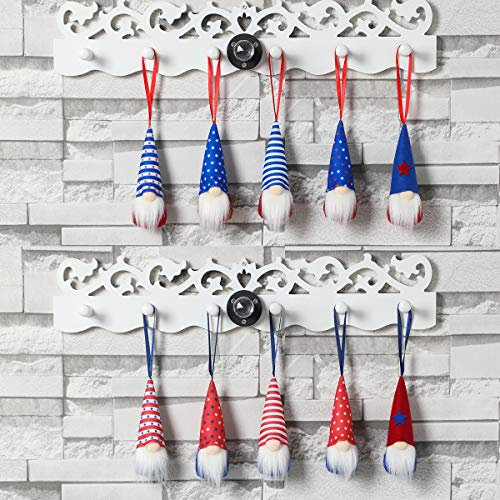 4Th Of July Gnome Independence Day Hanging Ornaments Set Of 10, Patriotic Gnomes Decorations Handmade Plush Veterana Day Gift Elf Home Wall Decor #TOP6
