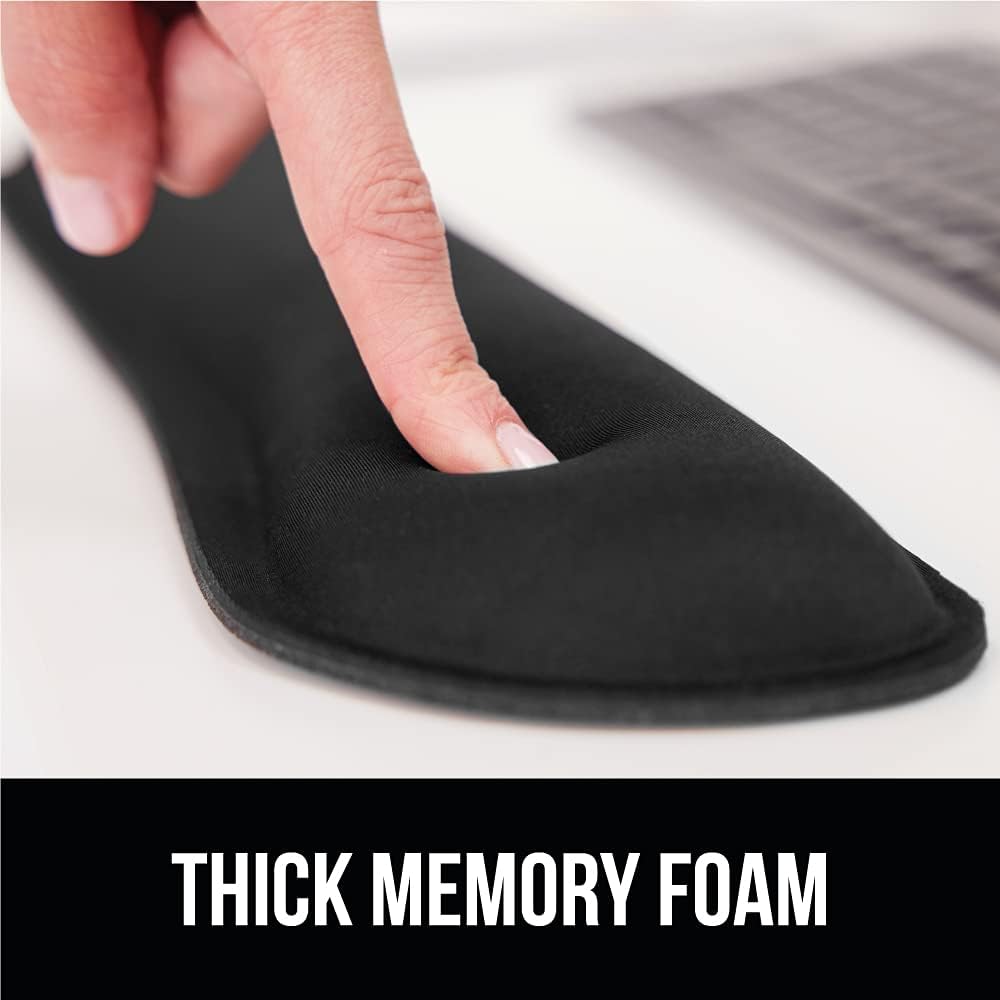 Gorilla Grip Memory Foam Wrist Rest and Mesh Shoe Organizer, Wrist Rest is Slip Resistant, Shoe Organizer is 24 Pockets, Holds up to 40 Pounds, Over Door, Both in Black, 2 Item Bundle