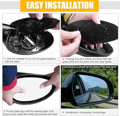 Image of orvm Right Driver Side Rear View Mirror Glass Plate for Hyundai I20 2ND GEN ACTIVE, I20 2ND GEN ELITE, I20 2ND GEN F /L ELITE 2015-2019 Model