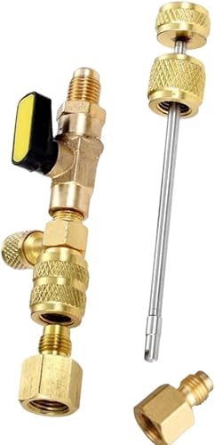 JTZXJJX Removedor de carrete de aire acondicionado con doble tamaño SAE 14 y 516 puertos aire acondicionado línea reparación herramienta para R22