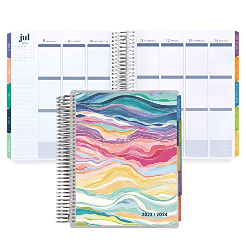 7" X 9" Platinum Spiral Coiled Life Planner (July 2023 - June 2024) - 2023 Layers Colorful Classic Cover + Inspire Interior Pages. Vertical Weekly & Monthly Agenda By Erin Condren #TOP28