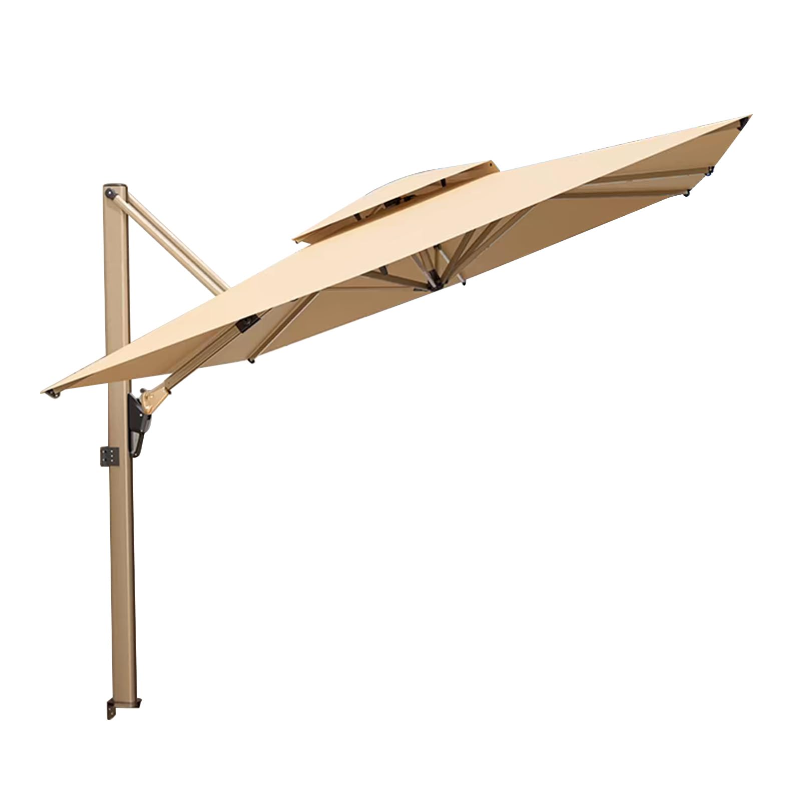 Nrnqmtfz Parasols 2.5M/3M Wall Balcony Patio Umbrella, Garden Furniture Centre Square Wall Mounted Cantilever Tilting Sun Shade Umbrella With Metal Pole(3M/9.8Ft)