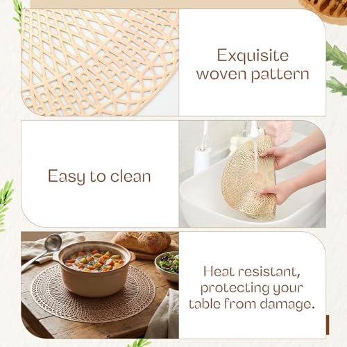 Acellegic 12 Pack Wedding Gold Placemats 15'' Round Vinyl Placemat by Acellegic - Used condition - Image 3