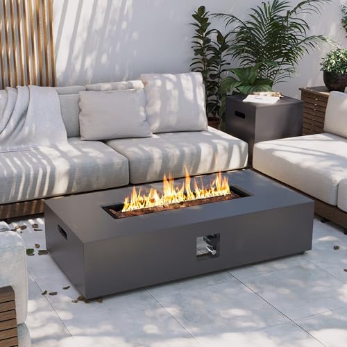 UPHA 56inch Outdoor Propane Gas Fire Pit Table 50000 BTU Iron