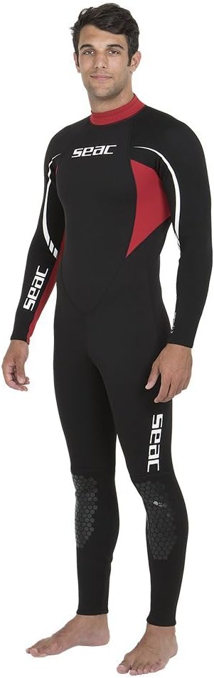 Men's Relax Long Man Wetsuit, Black/Red