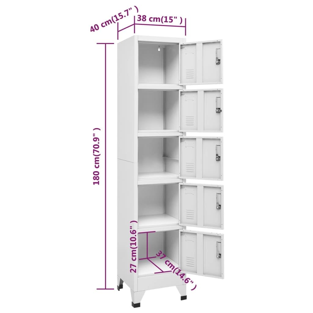 vidaXL Armoire à casiers Gris Clair 38x40x180 cm Acier