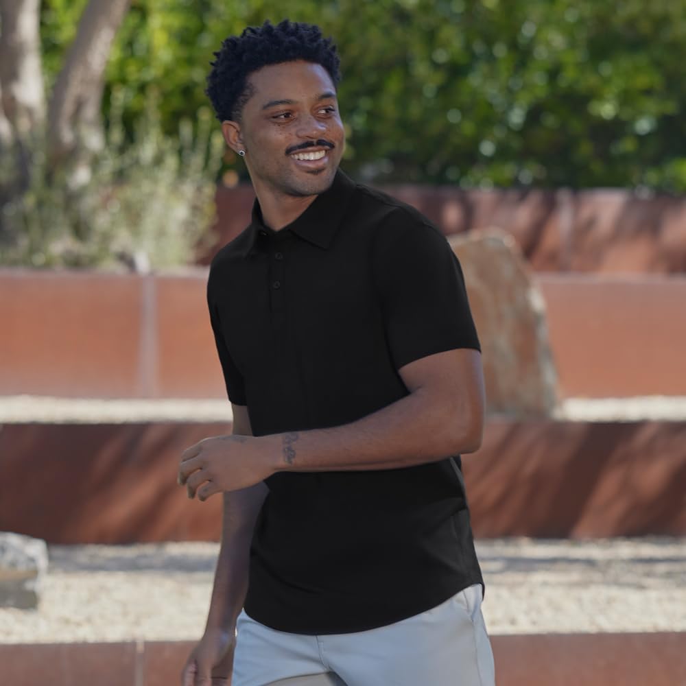 BYLT Men's Drop-Cut Polo – Collared Casual Shirt for Men – Soft Polyester, Cotton, and Spandex Blend – Wrinkle Resistant - Image 7