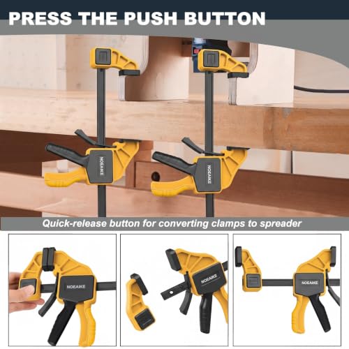 Image of 6-Pack Wood Clamps 4Pcs 12in & 2Pcs 6in for Woodworking