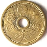 1938-1940 Japanese Holed 10 Sen WW2 Coin- World War 2 German Ally Era I Issued Under Emperor Hirohito - Monetized By Government Of Japan