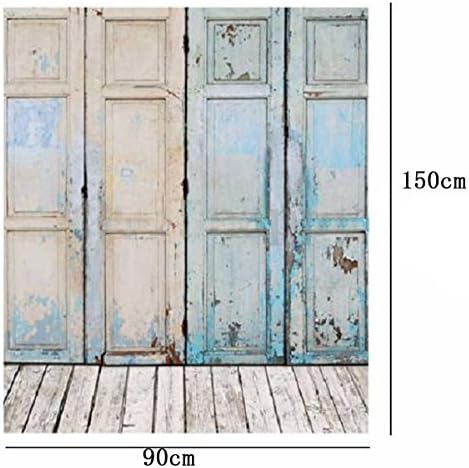Showyou 3x5ft Vintage Oil Painting Vintage Wooden Door Background Studio Props Silk Photography Backdrop