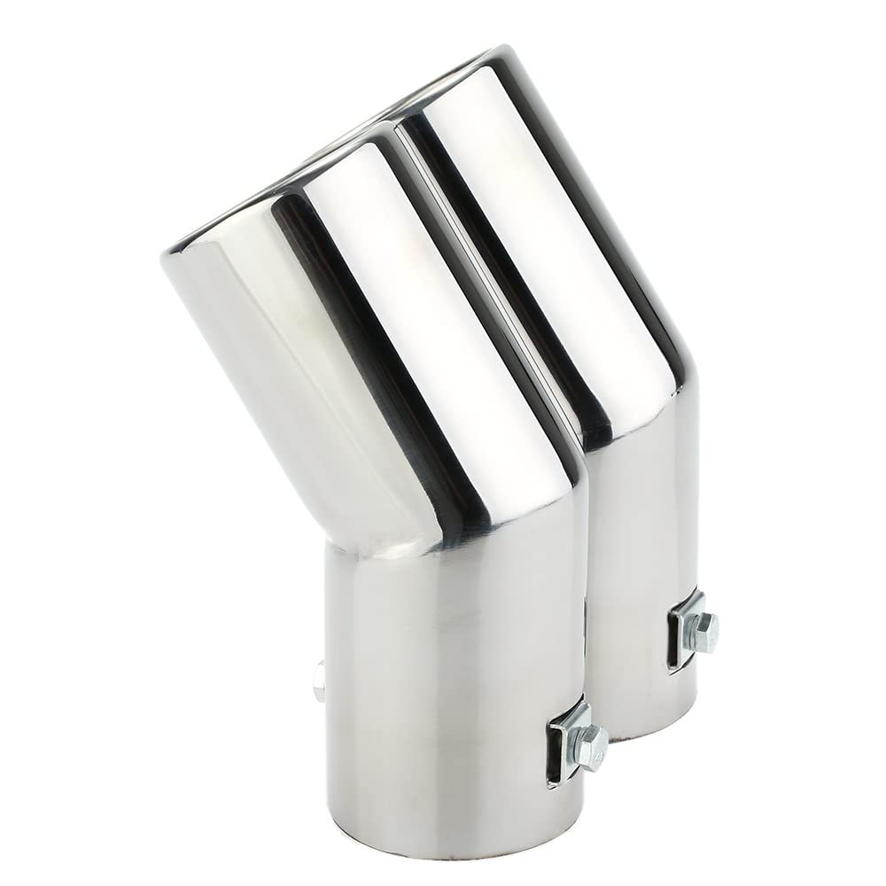 Tubi Doppi Tubi di Scarico in Acciaio Inossidabile Terminali di Scarico per VW Golf 4 per Bora Jetta 1998-2004 Tubo di Scarico A Doppio Tubo QAQMHVCVB