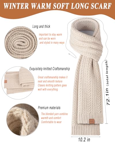 Winter Beanie Hat Scarf Gloves Set for Women Men Fleece Lined Hat Pom Pom Touchscreen Gloves Cold Weather3