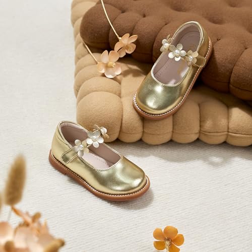 Image of Kiderence Toddler Girl Mary Jane School Uniform Dress Shoes Oxford Flats | Wide Toe Box Great Comfort for Student Shoe and Flower Girl Shoe for Wedding, Parties, Church